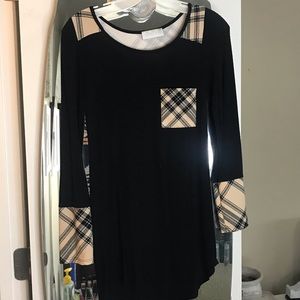 Black and Tan plaid shirt